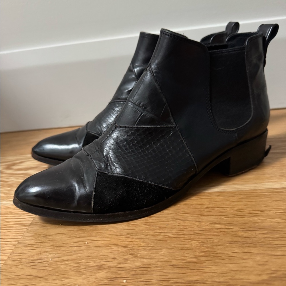 Coach Suffolk Patchwork Ankle Booties In Black Si… - image 5